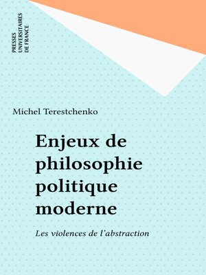 cover image of Enjeux de philosophie politique moderne